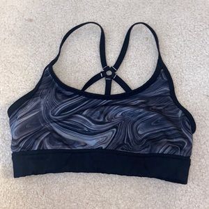 Xs black& grey marble sports bra